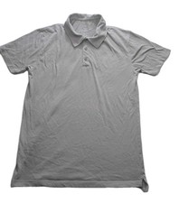 True Classic Polo Shirt Mens Medium Button Front Casual Comfort Gray