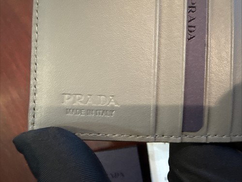 NWT Prada Men's Marmo (Gray) Color Vitello Daino Bifold Wallet 2MO004 - Picture 6 of 10