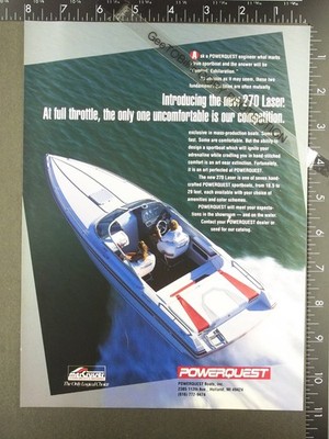 1992 ADVERTISEMENT for Powerquest 27 270 Laser speed ski power boat