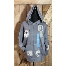 NWT Disney The Nightmare Before Christmas Full Zip Patch Hoodie Women's Large