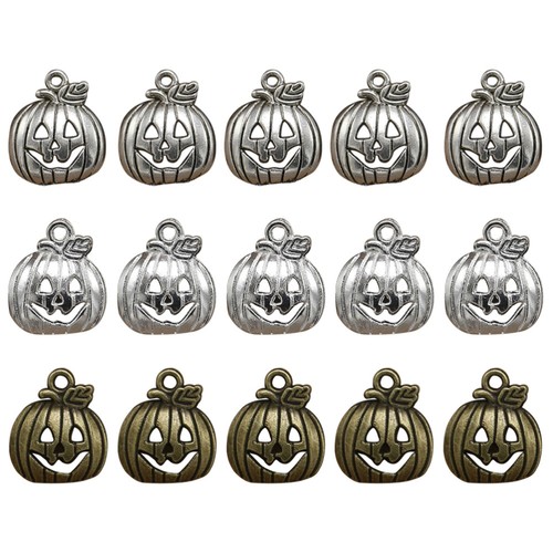 15 Pcs Lächelnder Kürbisanhänger Halloween -Anhänger Kupfer Armband - Picture 3 of 12