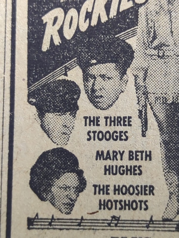 MAY 3, 1945 NEWSPAPER PAGE #2625- THE THREE STOOGES IN "ROCKIN' IN THE ROCKIES" 