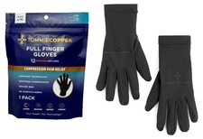 Tommie Copper Compression Gloves Full Finger Infrared Infused Pain Relief L / XL