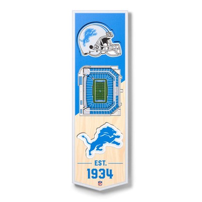 Detroit Lions NFL YouTheFan!  3D Stadium Banner Schild