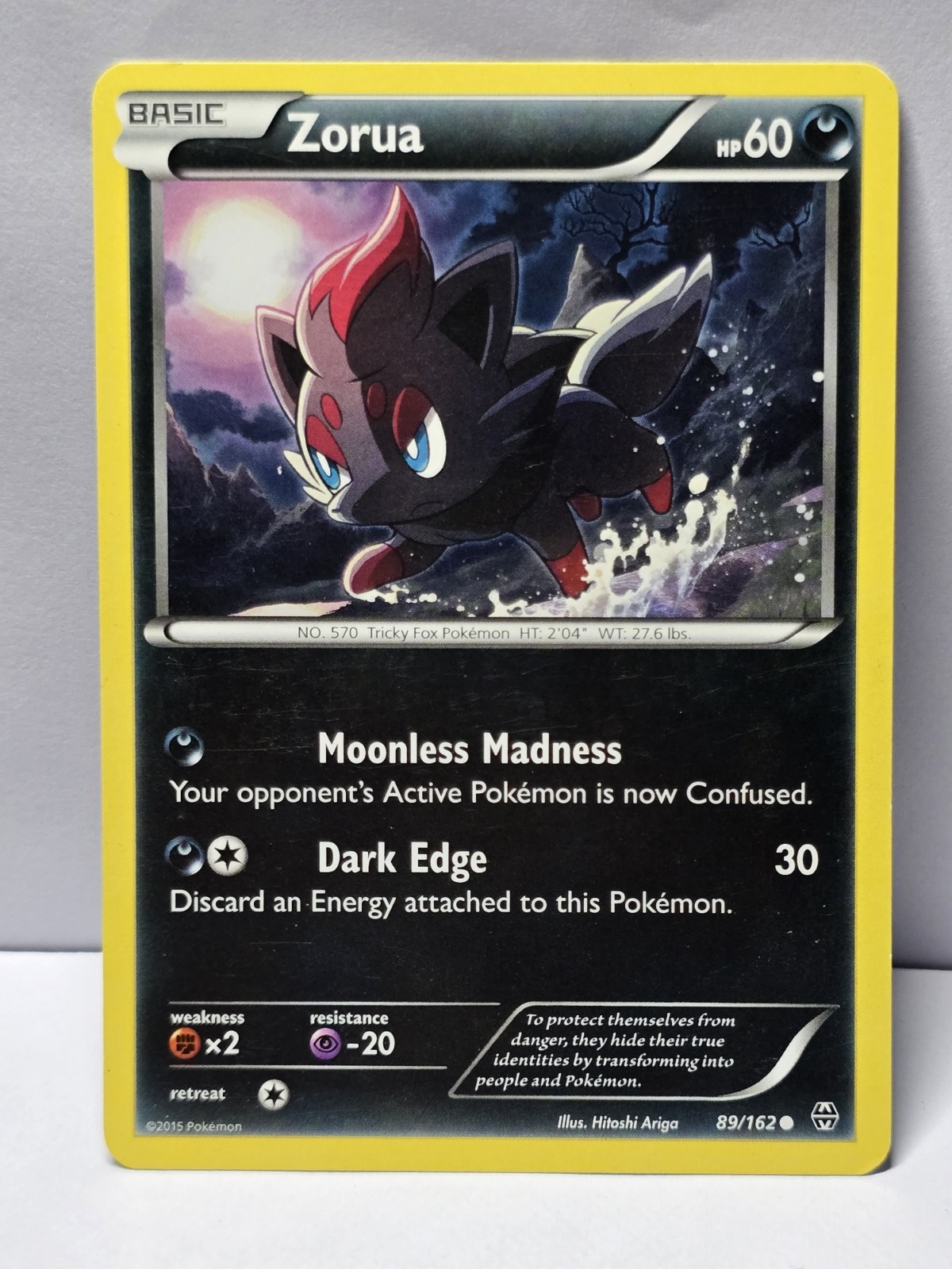 ZORUA 89/162 C BREAKTHROUGH POKEMON REVERSE HOLO LP