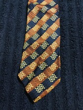 ERMENEGILDO ZEGNA Mens 100 Silk Necktie ITALY Luxury Geometric 4x57 NWOT