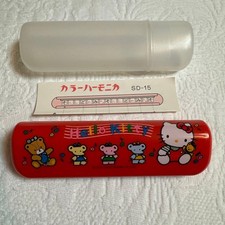 Hello Kitty 1989 Vintage Harmonica, Retro Collectible, Rare, Used 66z