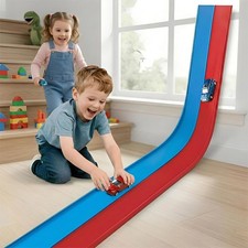 15 Ft Flexible Race Track for Kids 3 , Certified Safe Flex Race Car Ramp with Tw