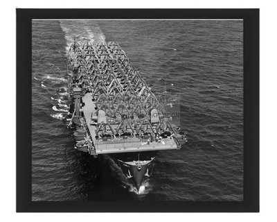 USS KWAJALEIN ESCORT CARRIER 1944 CORSAIR AVENGER 8X10 FRAMED PHOTO