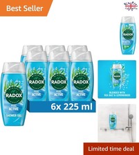 Radox Feel Active Shower Gel 225ml Pack of 6 – Nourishing Sea Salt & Lemongrass 6.66 per litre