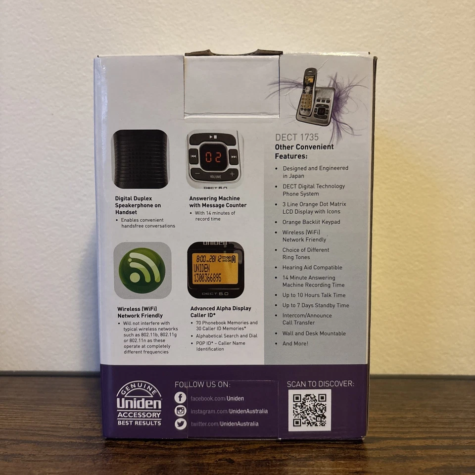 Беспроводная цифровая телефонная система Uniden DECT 1735 — DECT с резервным питанием при сбое питания - Изображение 3 из 4