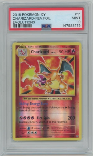 POKEMON PSA 9 MINT 2016 XY EVOLUTIONS CHARIZARD 11/108 REVERSE HOLO RARE