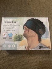 Brookstone Audio Relaxation Wireless Audio  Eye Mask w Hot/Cold Insert NIB