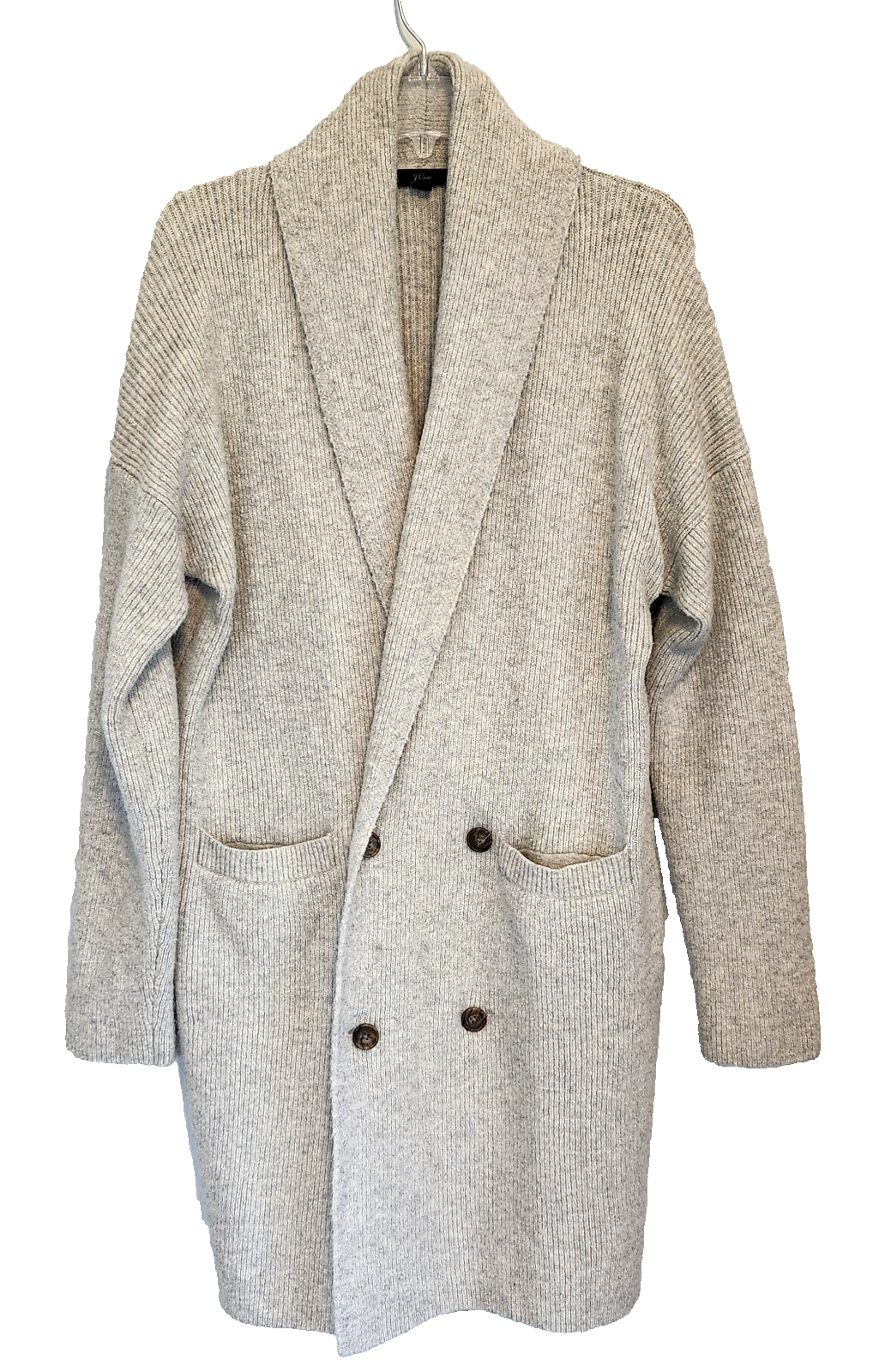 J. Crew Double-Breasted Knit Cardigan Sweater Wool Blend Academia Grampa Women M