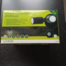 Twin Black PIR Spotlights 20W LED Motion Sensor Outdoor Security Lights