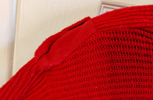 Vintage Spree Intl Womens LG 80s Red Sweater Dolman Loose Quirky Granny Skater - Picture 20 of 24