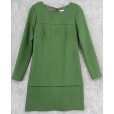 Shoshanna Dress 4 Panel Sheath Career Classic Preppy Office Zip A Line Green