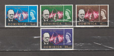 DOMINICA POST ISSUE, FULL SET OF 4 MINT STAMPS, 1966, CHURCHILL COMMEMORATION