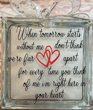 When Tomorrow Starts Without Me Vinyl Dec Lighted Glass Block Sympathy Gift