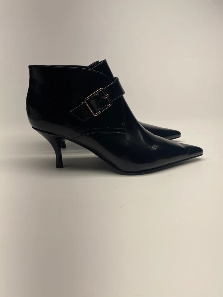 Jeffrey Campbell Womens Informer Pointed Toe Bootie In Black Box Silver Sz 7 - Image 4 of 4