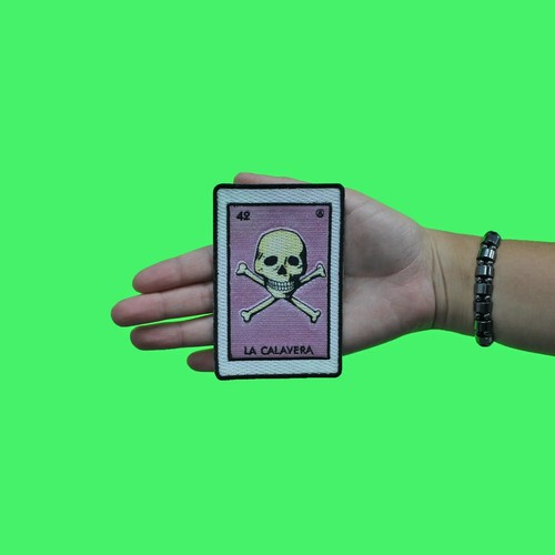 La Calavera 42 Patch Skull Mexican Loteria Card Sublimated Embroidery Iron On - Picture 4 of 4