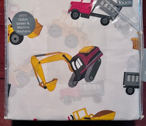 Boy Zone COTTON Construction Trucks Twin Sheet Size Set - Tractor Bulldozer - Picture 2 of 3