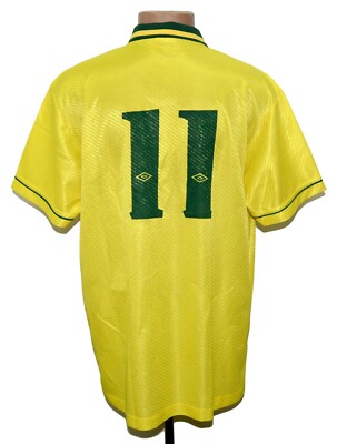 BRAZIL NATIONAL TEAM 1994/1997 HOME FOOTBALL SHIRT UMBRO #11 SIZE