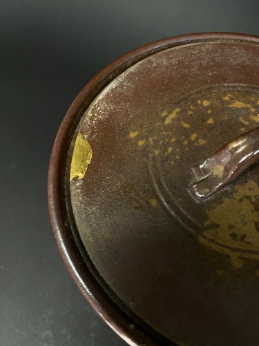 KINTSUGI Bizen ware Big Kensui, Kozan kiln H6" Japanese art Work Pottery w/Stamp - Picture 3 of 9