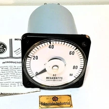 GENERAL ELECTRIC  103 221ARBU7BZD  AC MEGAWATT METER  0-90 MEGAWATTS