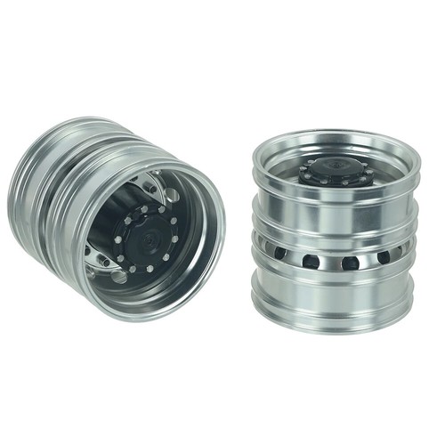 1 Pair Front Rear Metal CNC Wheel Hubs for 1/14 Tamiya RC Truck Tipper - Picture 16 of 20
