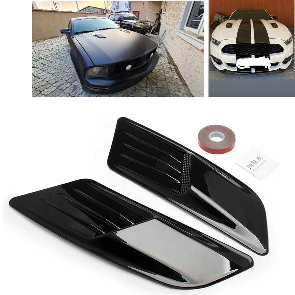 2 PIEZAS Campana extractora negra ventilación para coche de carreras accesorio capós ventilación cubierta Foto 2 de 4