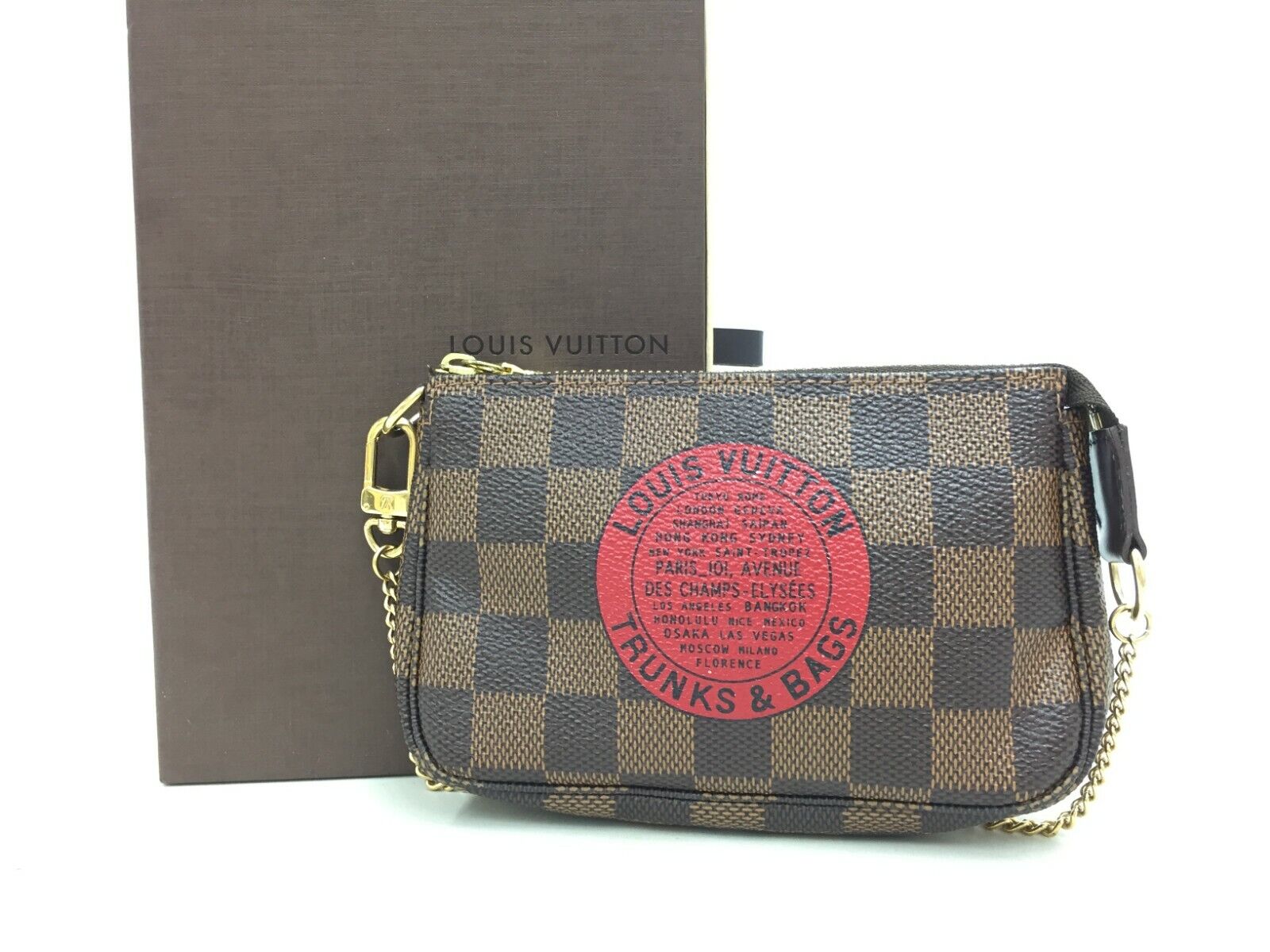 Auth Louis Vuitton Damier T&B MINI POCHETTE ACCESSOIRES POUCH