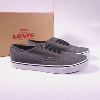 Size 10 Men's Levi's Monterey Chambrey Sneakers 517520-01A Black/White