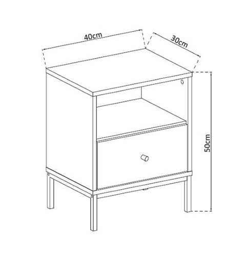 White Bedside End Table Cabinet - Picture 2 of 9