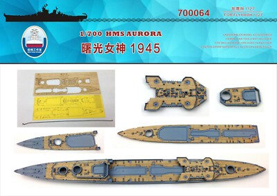 Shipyardworks 1/700 Wooden Deck HMS AURORA for Flyhawk FH1127 (700064)