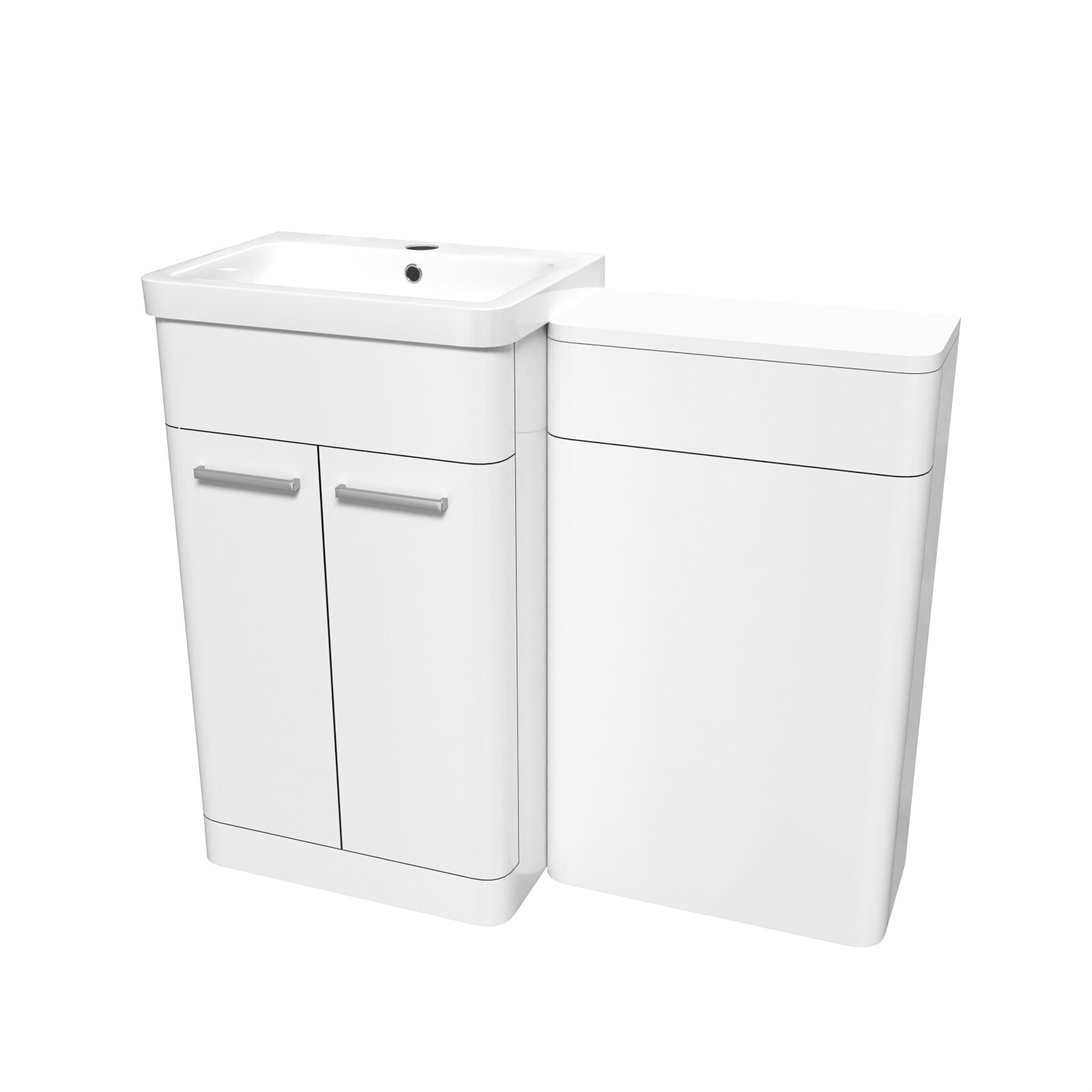 B&Q -  White 1000mm Freestanding Cabinet Ceramic Basin & Wc Unit - Image 2