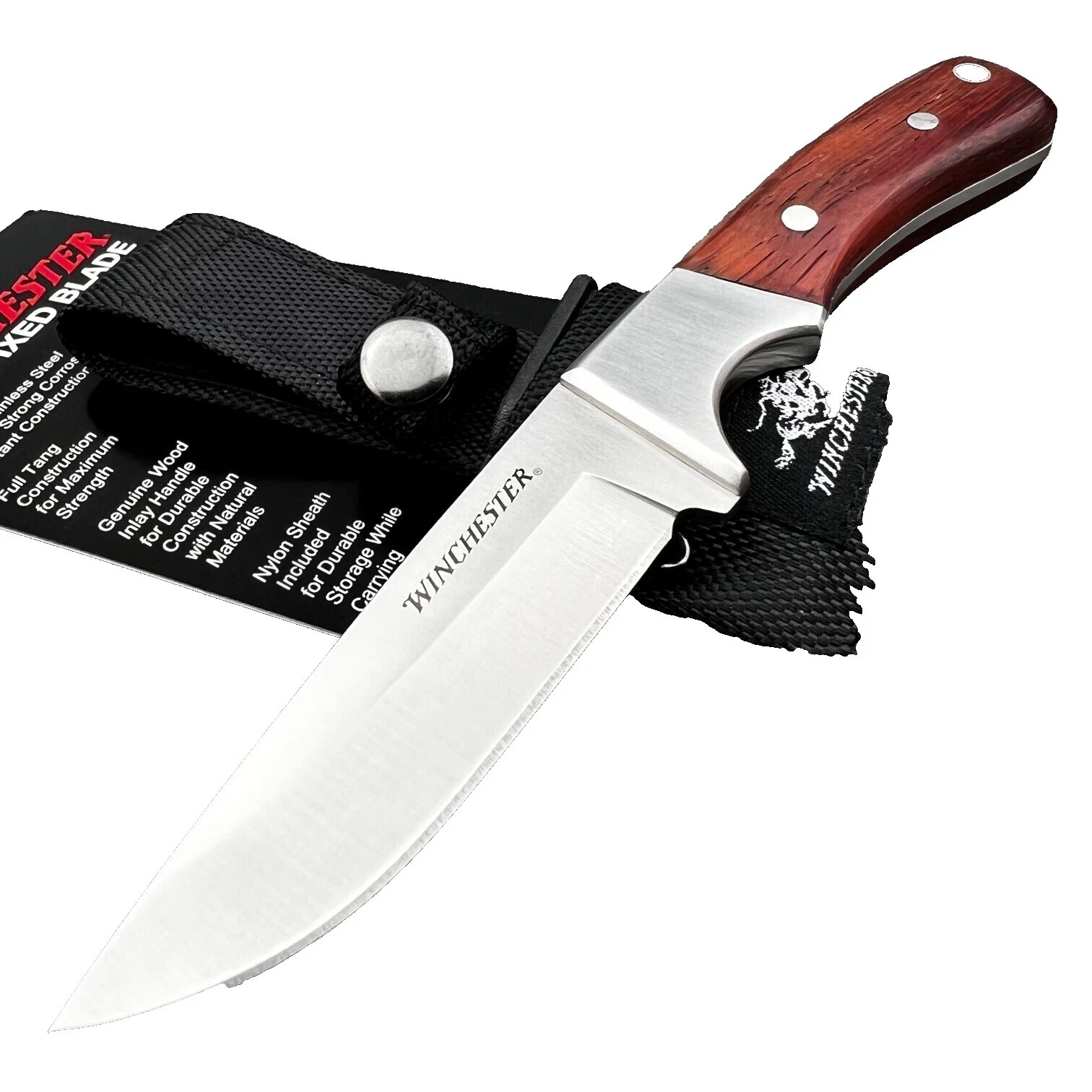 Winchester Wood Handle Hunting Collectible Modern Factory Manufactured Fixed Blade Knives