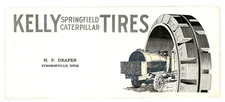Kelly Springfield Caterpillar Tires H F Draper Strongsville Ohio c. 1920 blotter