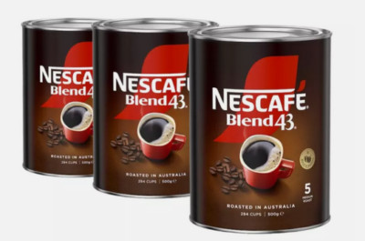 3 x Nescafe Blend 43 Instant Coffee  500g  FREE SHIP in Australia
