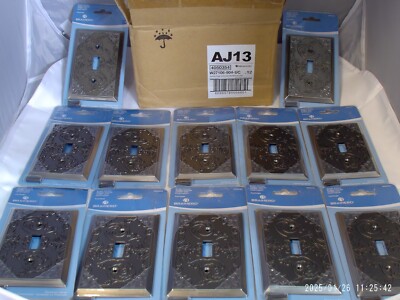 ''NEW'' Set of 12 Brainerd Fairhope Heirloom Silver Single Switch plates in Box.