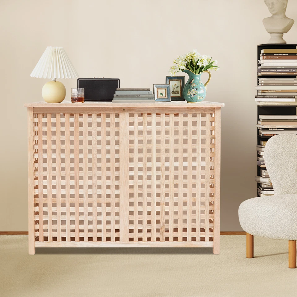 H?lzerner W?schekorb, doppeltes Fach gro?e Kapazit?t schmutzige W?schekorb - Bild 4 von 4