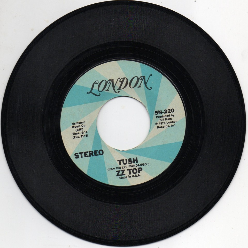 ZZ Top Blue Jean Blues Tush 7" 45rpm Vinyl VG Single 1975 Rock London