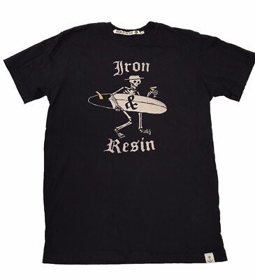 Iron and Resin T-shirt SURFING SKELETON PRINT Black Size S