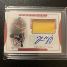 2019-20 National Treasures Thaddeus Young 95/99 Lasting Legacies Patch AUTO