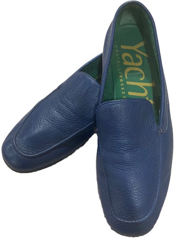 Fratelli Rossetti Yacht Navy Leather Loafers Size 9 - Picture 2 of 5