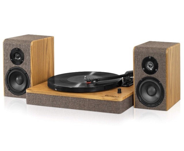 Victrola Modern 3Speed Bluetooth Turntable W/ 50 Watt Speakers Oakwood Finish | eBay