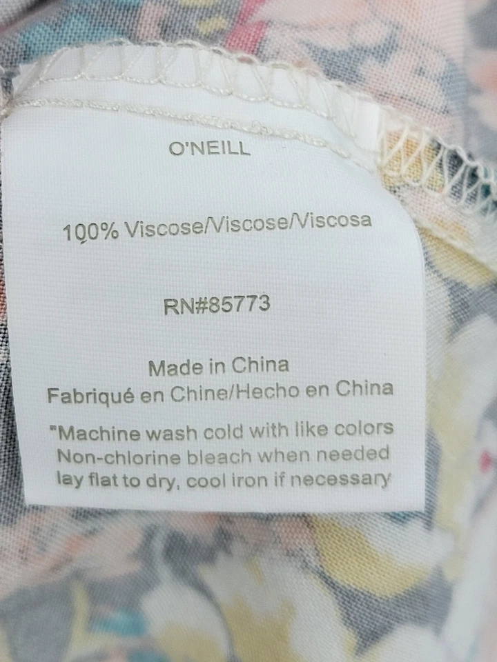 Blusa campesina ONeill Babydoll Top Mujer XL Colorida Estampado Boho Manga Abullonada Foto 4 de 4