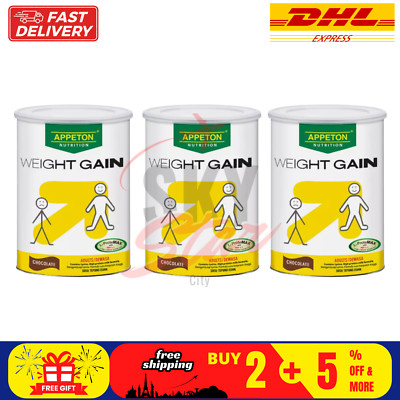 3 Tin X APPETON Weight Gain for Adult High-Protein Chocolate 450g DHL EXPRESS