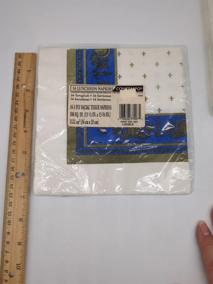 Lote de 4 servilletas de papel de aniversario para almuerzo bebidas fiesta de colección Contempo Vaticano Foto 3 de 4