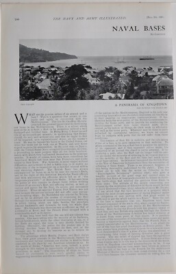 1901 Druck Panorama Naval Base Kingstown Harbour St Vincent West Indies Squadron